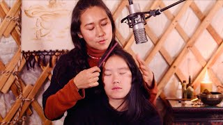 ASMR Whispered Scalp Check and Massage in Cozy Yurt Real Person [upl. by Linnie]