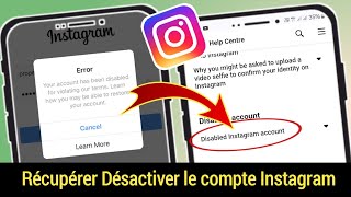 Comment récupérer un compte Instagram désactivé  Nouvelle méthode 2024 [upl. by Ilegna]