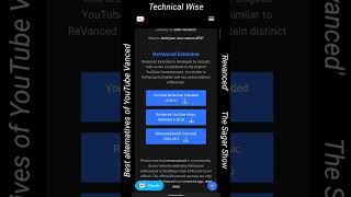 YouTube Vanced Best Alternatives  HindiUrdu  ReVanced  Technical Wise [upl. by Lothario]