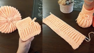 Very Easy Knitting Baby Booties  Shoes  Boots Socks Slippers With Written Instructions [upl. by Thamora744]