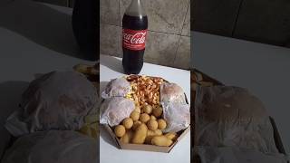 PORÇÃO COM 4 LANCHES BATATA FRITA SALGADO E UMA COCA COLA 😋 PhloBurguersEDoces shorts [upl. by Junie]