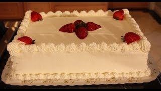 White sheet cake decoration [upl. by Pomfrey]