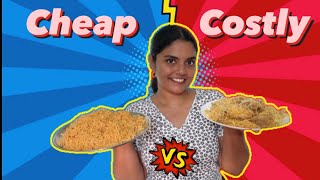 Cheap VS Costly food challenge🤑lavanya foodchallenge trending [upl. by Claudianus]