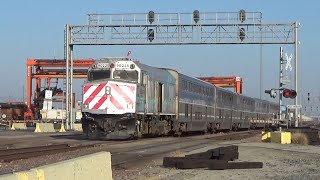 Passenger and Freight Trains at BNSF’s West Hobart Crossing [upl. by Eisinger]