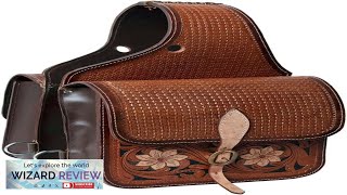 HILASON Western Horse Leather Saddle Bag Heavy Duty Traditional Trail Ride Review [upl. by Aihsyak]