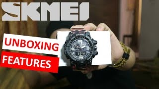 SKMEI Watch  Unboxing and Features Hindi  SKMEI 1155 [upl. by Nnylrac]