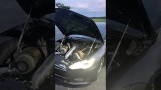 Is this a Tesla worth driving nyce1s automobile cars racing car tesla turbo v8 v88car [upl. by Ajiak]