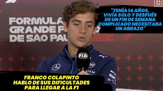 Franco Colapinto habló de las dificultades que pasó para llegar a la F1 F1 radio [upl. by Ohare625]