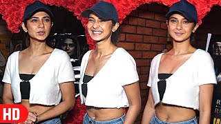 Oye Hoye 🔥 Jennifer Winget Flaunts Washboard Abs In Black White Navel Top at Sony LIV Show Screening [upl. by Imoen854]