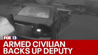 Deputy makes splitsecond decision when armed civilian attempts to help during traffic stop [upl. by Ulysses533]