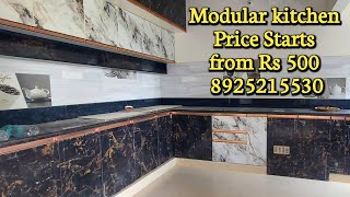 Modular kitchen price starts from 500 Rs interiordesign kitchen woodworking viralvideo trending [upl. by Aninaj523]