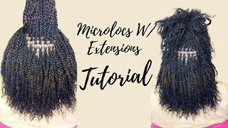 Microlocs W Human Hair Extensions  Microlocs Installation Tutorial [upl. by Ordisy]