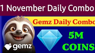 gemz daily combo card 1 nobember  1 nobember daily combo card gemz  daily combo today [upl. by Ardel25]