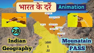 Important Mountain Passes of India 3D Animation Ladakh JampK  Indian geography L28  SSC exam [upl. by Catriona]