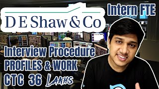 DE SHAW Detailed  CTC Interview Procedure Work Culture Profiles  Intern amp FTE [upl. by Eugaet961]