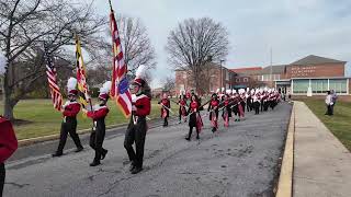 New Market Christmas Parade 2023  Linganore Lancer Marching Band [upl. by Atrim]