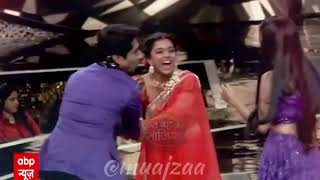 Akshara and abhimanyu masti in ravivar with star parivaar abhira starplus [upl. by Esilana]