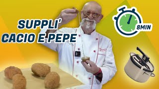 Suppli cacio e pepe a pressione in 8 minuti ricetta facilissima [upl. by Ciri30]