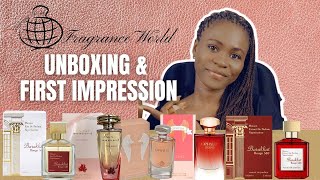 Fragrance world perfumes My first impression Barakkat Rouge 540 fragranceworld [upl. by Hcir]