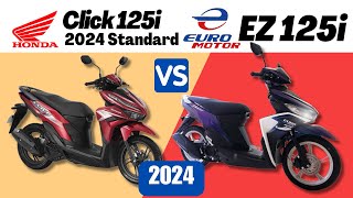 Honda Click 125i 2024 Standard vs EuroMotor EZ 125i  Side by Side Comparison  Specs amp Price  2024 [upl. by Margit]