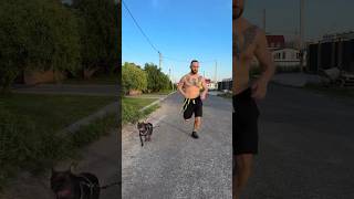 Motivational video 💪 How to run with a dog❓😂 [upl. by Ahsieym]