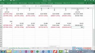 Tuto 109 comment actualiser des flux de trésorerie à laide des fonctions SOMMEVAN dExcel [upl. by Oynotna934]