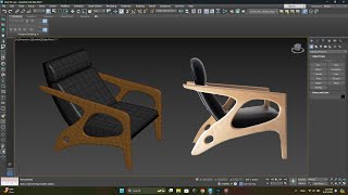 Chair modeling 3dmax 2024 with low poly method [upl. by Ellives]