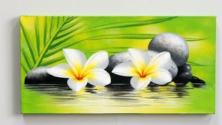 step by step acrylic painting on canvas for beginners  Nature scenery painting  easy panting [upl. by Ecirted822]