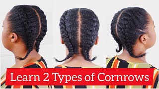 HOW TO CORNROWBRAID 2 BRAIDS FOR BEGINNERS [upl. by Ycats]