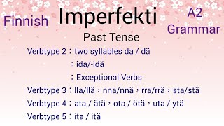 Finnish Imperfekti 2，3，4，5  Past Tense [upl. by Alael634]