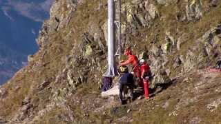 Silvretta Montafon  Setzen der Lawinensprengmasten am Hochjoch [upl. by Necyla]