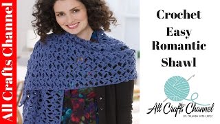 How to crochet romantic lacy shawl  easybeginner level  shawl en crochet [upl. by Ellenwad906]