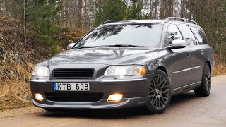 Volvo V70 D5 Acceleration 0100 kmh Exterior interior walkaround Exhaust sound D5 136kw  chip [upl. by Klarrisa]