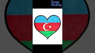 Drawing Azerbaijan Love Flag [upl. by Leah925]