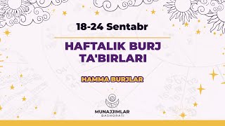 1824 Sentabr Haftalik Burj Tabiri  Munajjimlar Bashorati [upl. by Scarlet]