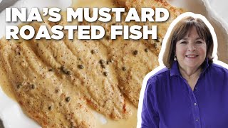 Ina Gartens MustardRoasted Fish  Barefoot Contessa  Food Network [upl. by Lyrrehs]