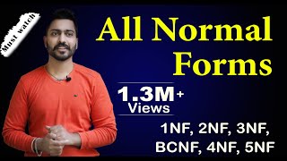 Lec29 All Normal Forms with Real life examples  1NF 2NF 3NF BCNF 4NF 5NF  All in One [upl. by Aivizt]