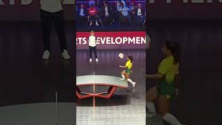 Even Ronaldinho was left amazed by this Teqball rally 🙌 Shorts [upl. by Laerol210]