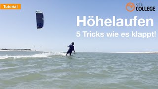 Kitecollege I Höhelaufen Tutorial I Fünf Tips zum Upwind Kiten I Kitesurfen lernen I VDWS Level 5 [upl. by Leiru]