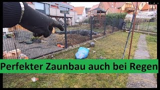 Zaunbau mit Sichtschutz Doppelstabmattenzaun richtig montieren [upl. by Yahsal]