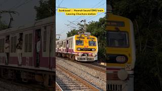 Sunkissed 🌞 Howrah bound EMU train Leaving Chuchura station shorts youtubeshorts [upl. by Griffiths]