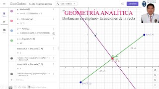 Geometría analítica con geogebra Distancias en el plano La recta y sus ecuaciones Ejemplo 5 [upl. by Noj]