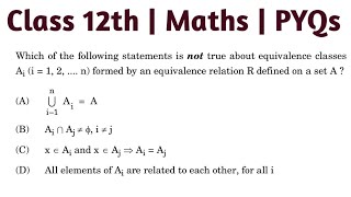 Which of the following is not true about equivalence classes Aii1 2 3 n formed by an e [upl. by Nosnaj700]