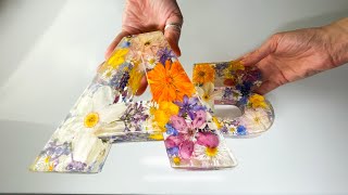 Make BEAUTIFUL 3D Resin Letters with REAL Flowers  AB Creative Tutorial [upl. by Moorefield]