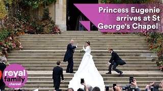 Princess Eugenie arrives at St Georges Chapel with Prince Andrew [upl. by Eenert448]