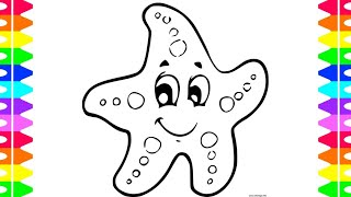 How to Draw a StarFish l Drawing Video Starfish Fun Art for Kids [upl. by Ijneb286]