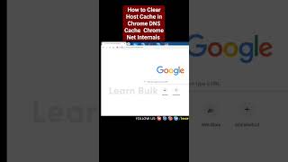 How to Clear Host Cache in Chrome DNS Cache Chrome Net Internals  Learn Bulk tips tricks [upl. by Lenz]