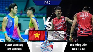 Đình HoàngĐình Mạnh VN vs ChiuWang TPE  R32 Korea Masters 2024 Badminton [upl. by Yarvis626]