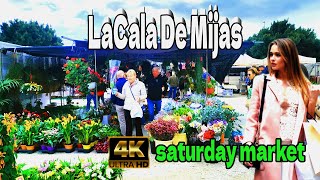 La Cala De Mijas Spain Saturday Market  Costa Del Sol Malaga 4k February 2024 [upl. by Silvan]