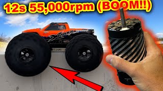 50 Volt GIANT motor 55000rpm Traxxas XMaxx RC Car  too much POWER [upl. by Joanie]